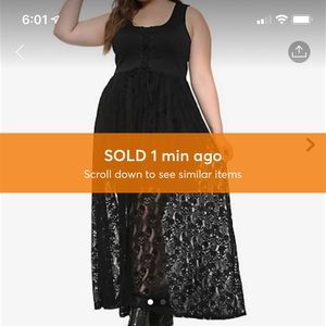 FINAL PRICE Women's Plus Size 5X Goth Maxi Dress